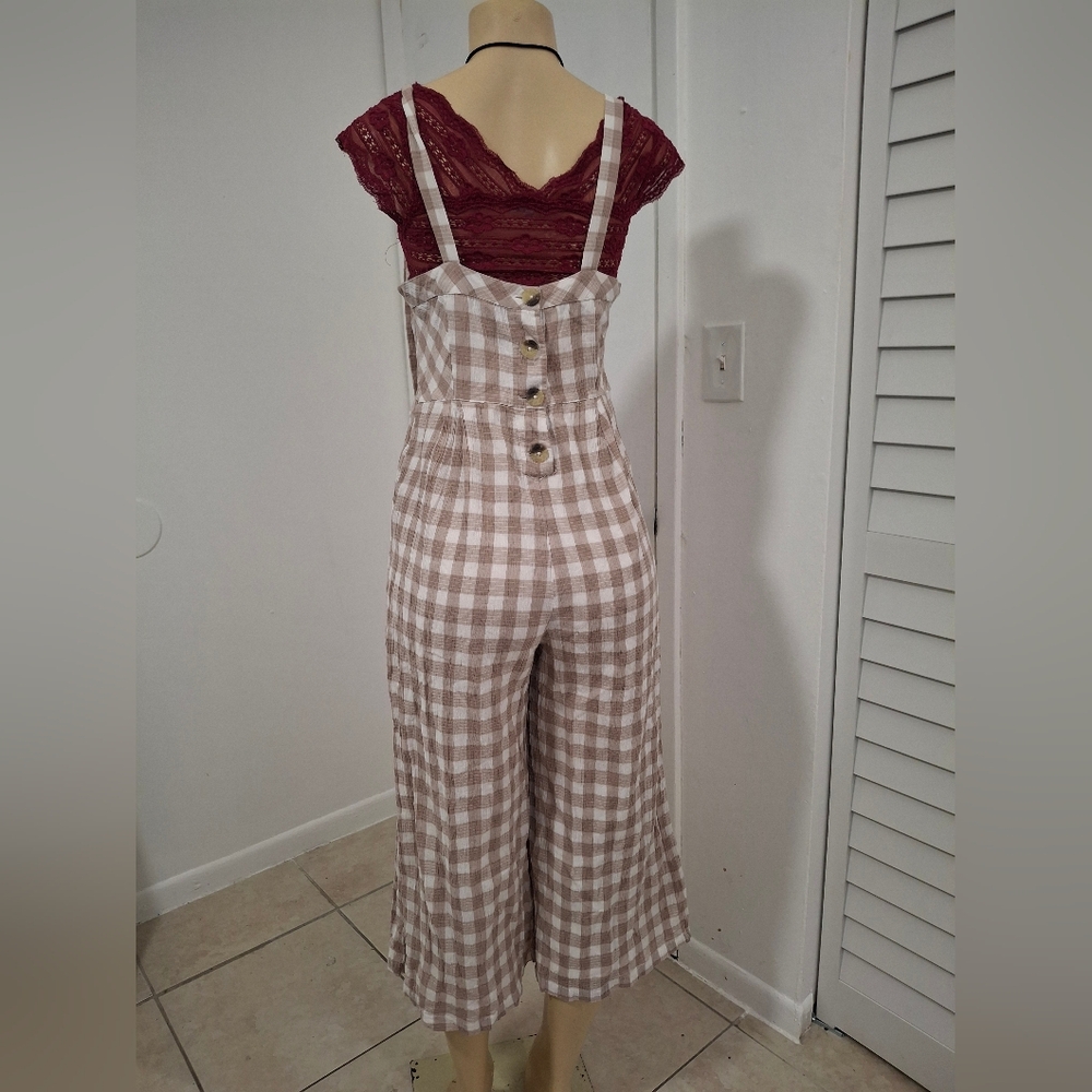 💋Free People Gingham Jumpsuit in Cream and White💋 - Picture 10 of 10